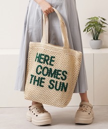 サガラ刺繍 編み込み トートバッグ / Sagara embroidery woven tote bag