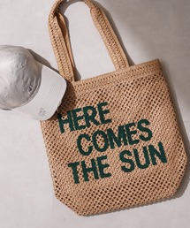 サガラ刺繍 編み込み トートバッグ / Sagara embroidery woven tote bag