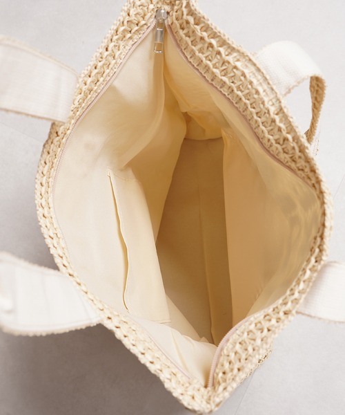 1111clothing（ワンフォークロージング）の「サガラ刺繍 編み込み トートバッグ / Sagara embroidery woven tote bag（トートバッグ・レディース・ブラウン/ナチュラル・FREE）」の10枚目の写真