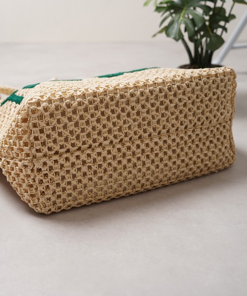 1111clothing（ワンフォークロージング）の「サガラ刺繍 編み込み トートバッグ / Sagara embroidery woven tote bag（トートバッグ・レディース・ブラウン/ナチュラル・FREE）」の13枚目の写真