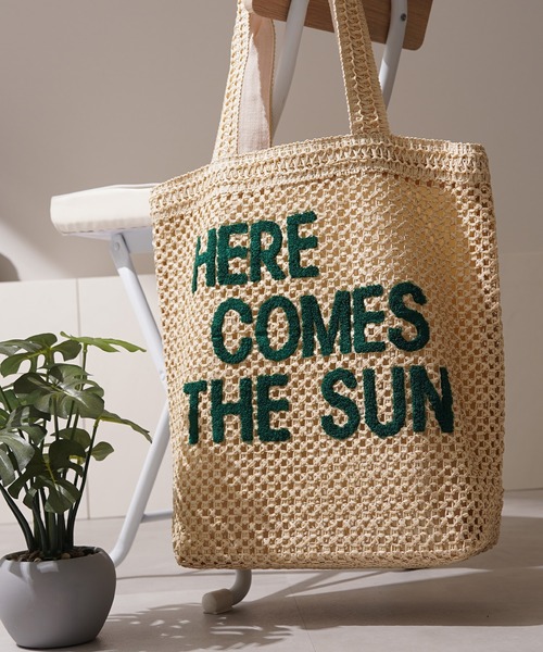 1111clothing（ワンフォークロージング）の「サガラ刺繍 編み込み トートバッグ / Sagara embroidery woven tote bag（トートバッグ・レディース・ブラウン/ナチュラル・FREE）」の7枚目の写真
