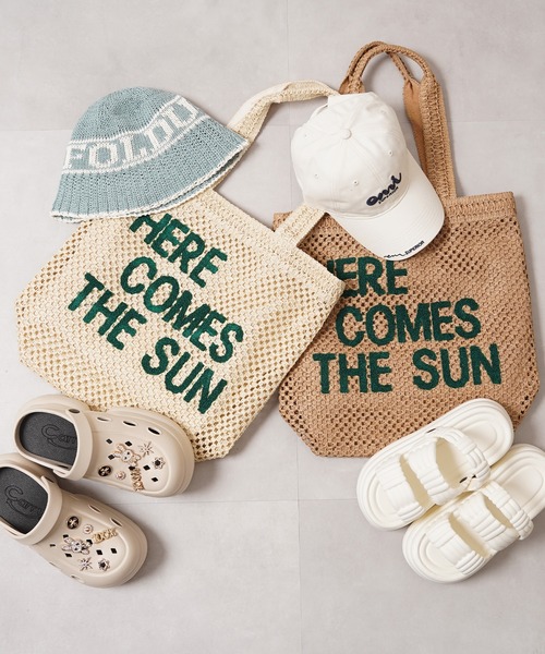 1111clothing（ワンフォークロージング）の「サガラ刺繍 編み込み トートバッグ / Sagara embroidery woven tote bag（トートバッグ・レディース・ブラウン/ナチュラル・FREE）」の3枚目の写真