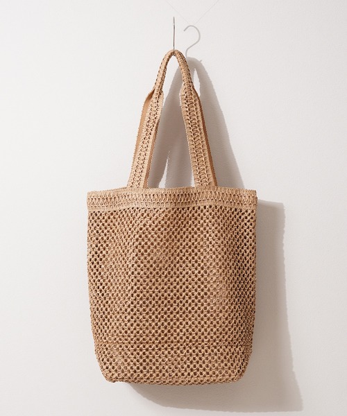 1111clothing（ワンフォークロージング）の「サガラ刺繍 編み込み トートバッグ / Sagara embroidery woven tote bag（トートバッグ・レディース・ブラウン/ナチュラル・FREE）」の6枚目の写真