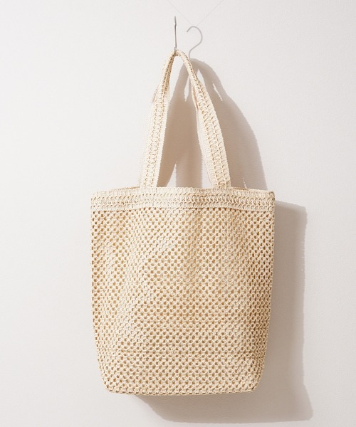1111clothing（ワンフォークロージング）の「サガラ刺繍 編み込み トートバッグ / Sagara embroidery woven tote bag（トートバッグ・レディース・ブラウン/ナチュラル・FREE）」の9枚目の写真