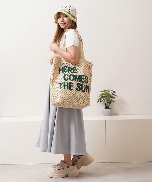 1111clothing（ワンフォークロージング）の「サガラ刺繍 編み込み トートバッグ / Sagara embroidery woven tote bag（トートバッグ・レディース・ブラウン/ナチュラル・FREE）」の15枚目の写真