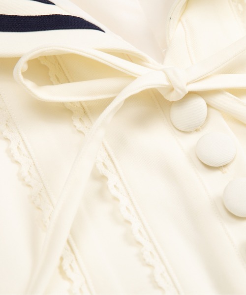 LA POMME petit（ラポミ・プチ）の「再販！人気No.1ワンピース　Sailor Collar Waisted One Piece（ワンピース・レディース・アイボリー/ネイビー・FREE）」の6枚目の写真