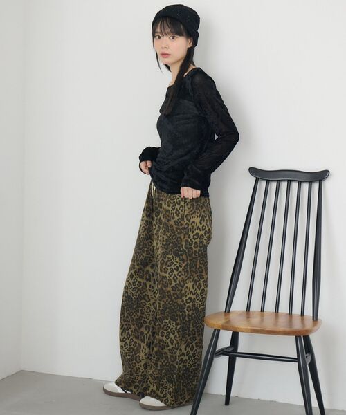 RETRO GIRL（レトロガール）の「【新色追加】イージーデニムPT（デニムパンツ・レディース・ブルー系その他5/ブラック/ダークブルー/レオパード・FREE）」の17枚目の写真