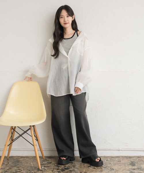 RETRO GIRL（レトロガール）の「【新色追加】イージーデニムPT（デニムパンツ・レディース・ブルー系その他5/ブラック/ダークブルー/レオパード・FREE）」の9枚目の写真