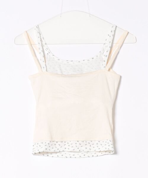 ammy.（エイミードット）の「【 ammy. / エイミードット 】  パッド付 フラワー レイヤード キャミソール（キャミソール・レディース・グレー/アイボリー/ホワイト・FREE）」の4枚目の写真