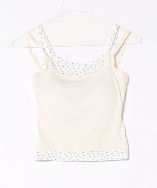 ammy.（エイミードット）の「【 ammy. / エイミードット 】  パッド付 フラワー レイヤード キャミソール（キャミソール・レディース・グレー/アイボリー/ホワイト・FREE）」の7枚目の写真