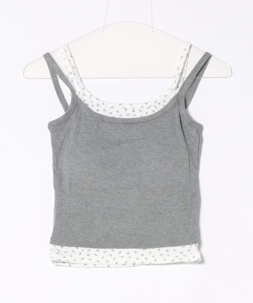 ammy.（エイミードット）の「【 ammy. / エイミードット 】  パッド付 フラワー レイヤード キャミソール（キャミソール・レディース・グレー/アイボリー/ホワイト・FREE）」の6枚目の写真