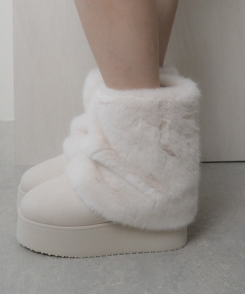 LIPSERVICE（リップサービス）の「2wayカバームートンブーツ（ブーツ・レディース・ブラック/アイボリー・L/M/S）」の7枚目の写真