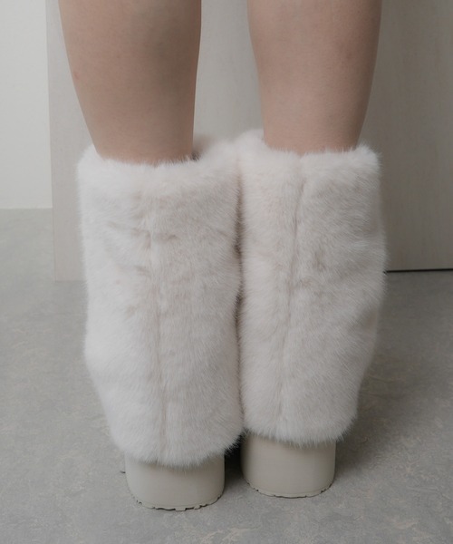 LIPSERVICE（リップサービス）の「2wayカバームートンブーツ（ブーツ・レディース・ブラック/アイボリー・L/M/S）」の8枚目の写真