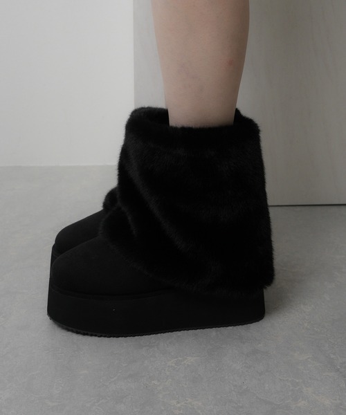 LIPSERVICE（リップサービス）の「2wayカバームートンブーツ（ブーツ・レディース・ブラック/アイボリー・L/M/S）」の13枚目の写真