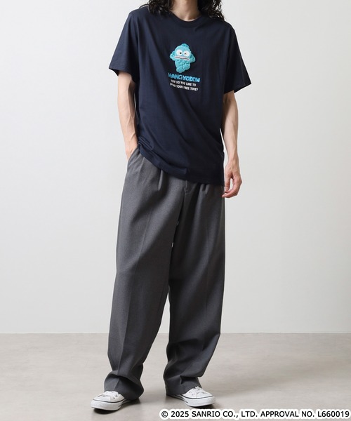 sanrio(サンリオ)の「ハンギョドン サガラ刺繍天竺半袖Tシャツ(Tシャツ/カットソー・メンズ・オートミール/ネイビー/ライトカーキ/チャコール/ピンクベージュ/ブルーグレー/ネイビー系/杢グレー・M/L/LL)」の13枚目の写真