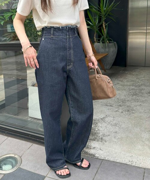 DISCOAT(ディスコート)の「USコットンデニムハイウエストフリンジパンツ(デニムパンツ・レディース・ネイビー・SMALL/MEDIUM/LARGE)」の10枚目の写真