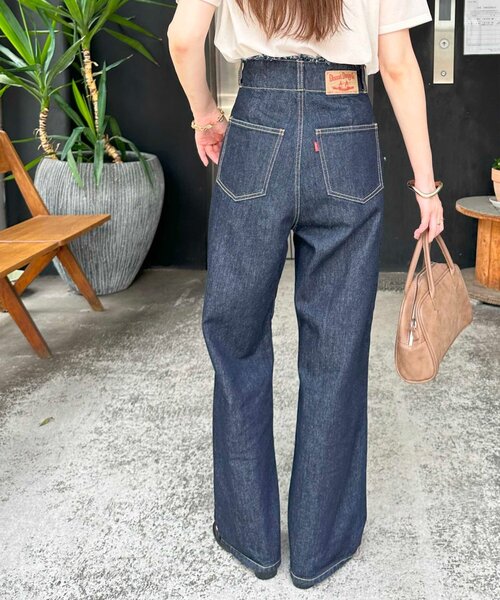 DISCOAT(ディスコート)の「USコットンデニムハイウエストフリンジパンツ(デニムパンツ・レディース・ネイビー・SMALL/MEDIUM/LARGE)」の12枚目の写真