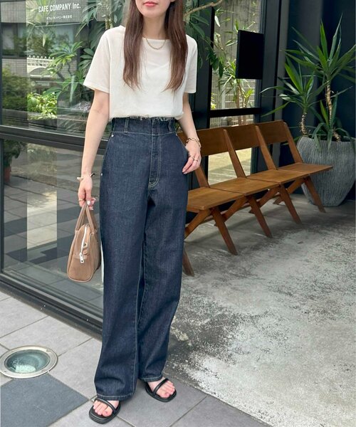 DISCOAT(ディスコート)の「USコットンデニムハイウエストフリンジパンツ(デニムパンツ・レディース・ネイビー・SMALL/MEDIUM/LARGE)」の13枚目の写真