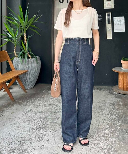 DISCOAT(ディスコート)の「USコットンデニムハイウエストフリンジパンツ(デニムパンツ・レディース・ネイビー・SMALL/MEDIUM/LARGE)」の14枚目の写真