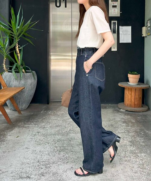 DISCOAT(ディスコート)の「USコットンデニムハイウエストフリンジパンツ(デニムパンツ・レディース・ネイビー・SMALL/MEDIUM/LARGE)」の15枚目の写真