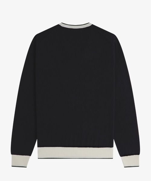 FRED PERRY(フレッドペリー)の「Contrast Tipped Jumper/コントラストティップラインニット(ニット/セーター・メンズ・ワインレッド/ブラック・L/M)」の3枚目の写真