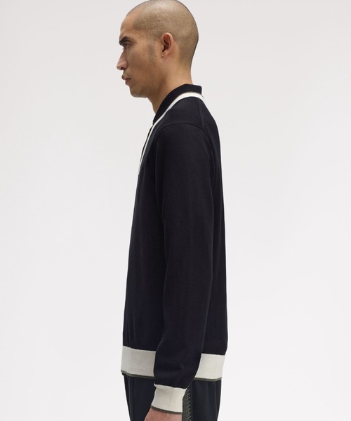 FRED PERRY(フレッドペリー)の「Contrast Tipped Jumper/コントラストティップラインニット(ニット/セーター・メンズ・ワインレッド/ブラック・L/M)」の12枚目の写真