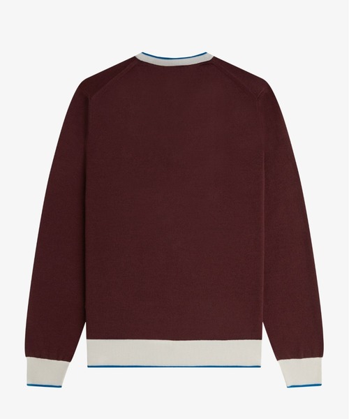 FRED PERRY(フレッドペリー)の「Contrast Tipped Jumper/コントラストティップラインニット(ニット/セーター・メンズ・ワインレッド/ブラック・L/M)」の9枚目の写真