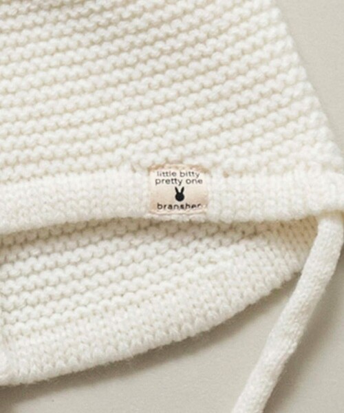 BRANSHES（ブランシェス）の「うさぎ耳ベビーニット帽（ニットキャップ/ビーニー・キッズ・アイボリー/ラベンダー・FREE）」の6枚目の写真