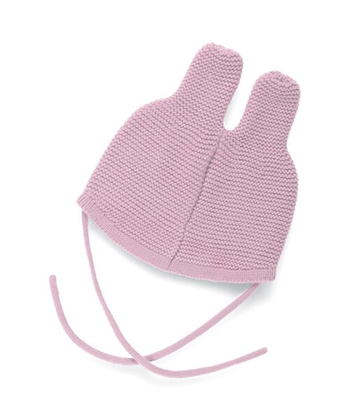 BRANSHES（ブランシェス）の「うさぎ耳ベビーニット帽（ニットキャップ/ビーニー・キッズ・アイボリー/ラベンダー・FREE）」の9枚目の写真