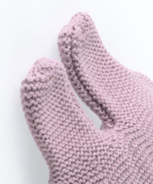 BRANSHES（ブランシェス）の「うさぎ耳ベビーニット帽（ニットキャップ/ビーニー・キッズ・アイボリー/ラベンダー・FREE）」の10枚目の写真