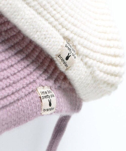 BRANSHES（ブランシェス）の「うさぎ耳ベビーニット帽（ニットキャップ/ビーニー・キッズ・アイボリー/ラベンダー・FREE）」の11枚目の写真