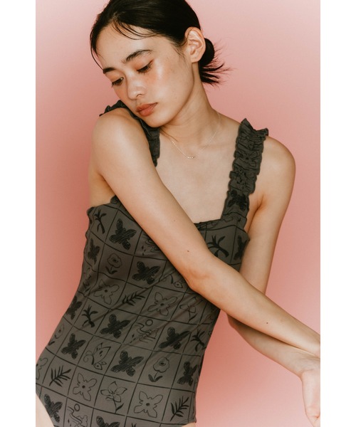 Knuth Marf（クヌースマーフ）の「Knuth Marf back open flower swim suit（水着・レディース・グレー・FREE）」の2枚目の写真