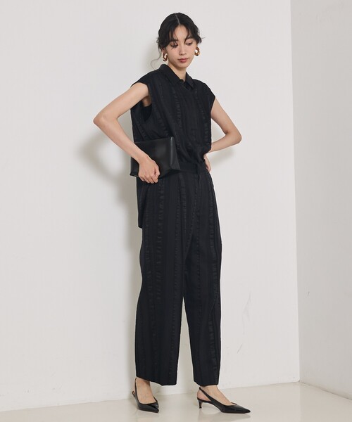 qualite（カリテ）の「【セットアップ対応】キュプラストライプスキッパーシャツ/夏服/晩夏（シャツ/ブラウス・レディース・ブラック/ベージュ・フリー）」の18枚目の写真