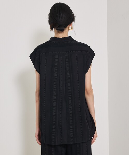 qualite（カリテ）の「【セットアップ対応】キュプラストライプスキッパーシャツ/夏服/晩夏（シャツ/ブラウス・レディース・ブラック/ベージュ・フリー）」の21枚目の写真