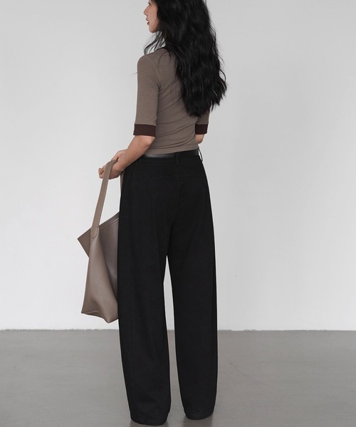 EIGHTHMONTH(エイスマンス)の「ステップシームワイドパンツ EM25a004【EIGHTHMONTH】(その他パンツ・レディース・ブラック・S/M/L)」の4枚目の写真