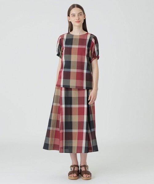 一部店舗限定】クレストブリッジチェックソフティーボイルブラウス