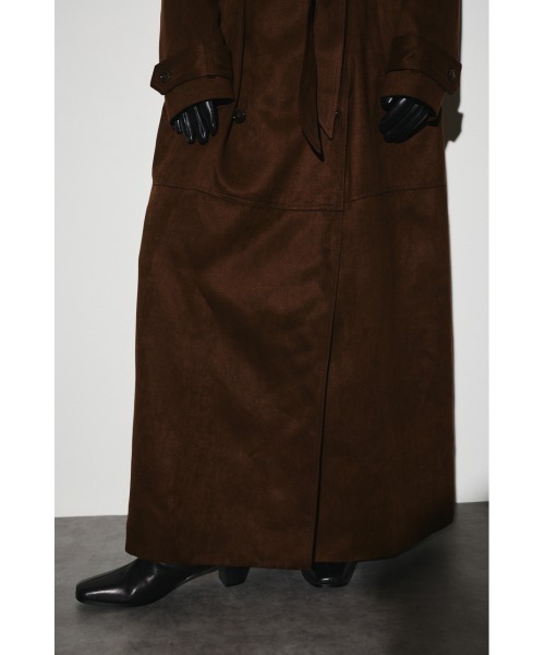 RIM.ARK（リムアーク）の「F/Suede over maxi CT フェイクスエードオーバーマキシコート（トレンチコート・レディース・カーキ/ブラウン・FREE）」の15枚目の写真