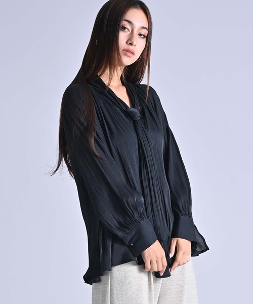RAW FUDGE（ローファッジ）の「マルチWAYボウタイブラウス（シャツ/ブラウス・レディース・オフホワイト/ブラック/レンガ・M）」の3枚目の写真