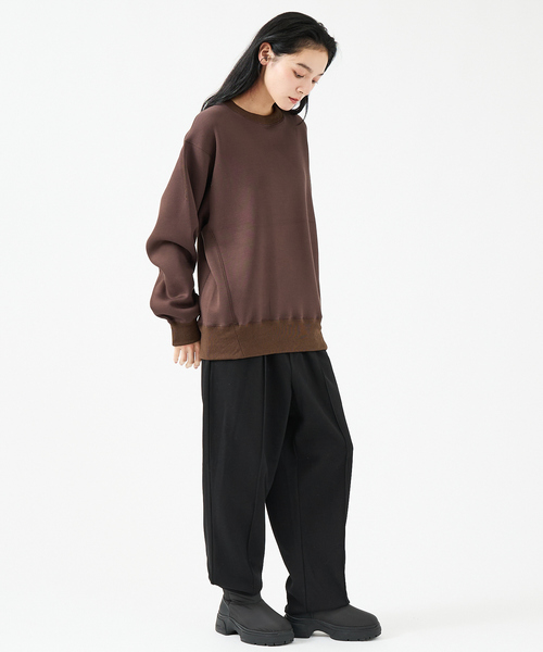 FORTUNA HOMME（フォルトゥナオム）の「【FORTUNA/フォルトゥナ】TECH SWEAT CREW NECK /トロミ鹿子ダンボールプルオーバースウェット【WEB限定】（スウェット・メンズ・ブラック/ブラウン/グリーン・M/L）」の5枚目の写真