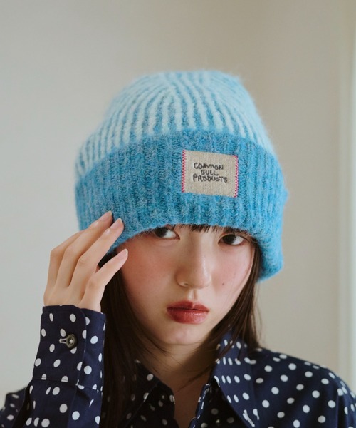 common gull products.（コモンガルプロダクツ）の「記憶の中のガルニット帽（ニットキャップ/ビーニー・レディース・グレー系/レッド系/ピンク系/イエロー系/ブルー系/ダークネイビー・フリー）」の18枚目の写真