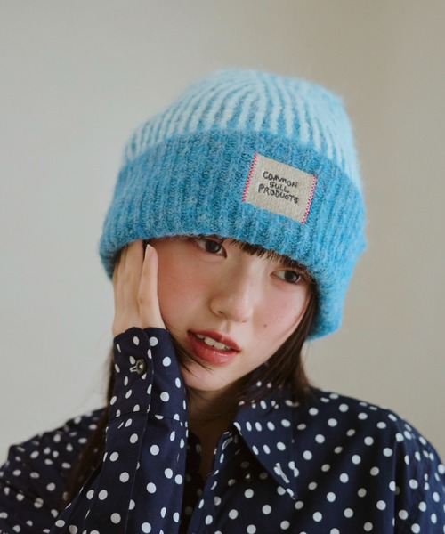 common gull products.（コモンガルプロダクツ）の「記憶の中のガルニット帽（ニットキャップ/ビーニー・レディース・グレー系/レッド系/ピンク系/イエロー系/ブルー系/ダークネイビー・フリー）」の19枚目の写真