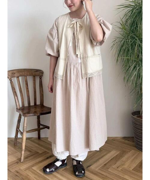 ＊　新品　サマンサモスモス　SM2   胸元レースワンピース　＊ WEB限定】胸元レースワンピース（ベージュ/ブルー/ワンピース