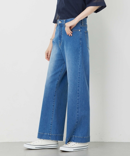 Petit Honfleur(プチオンフルール)の「【撥水】ストレッチバギーデニムパンツ(その他パンツ・レディース・ブルー/ネイビー・61/64/67)」の9枚目の写真