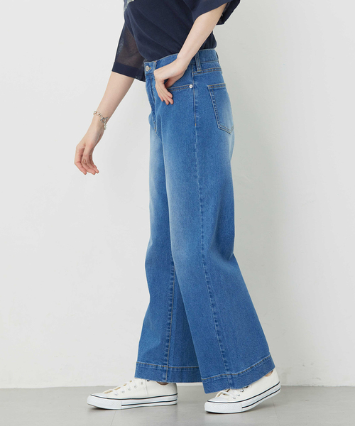 Petit Honfleur(プチオンフルール)の「【撥水】ストレッチバギーデニムパンツ(その他パンツ・レディース・ブルー/ネイビー・61/64/67)」の10枚目の写真