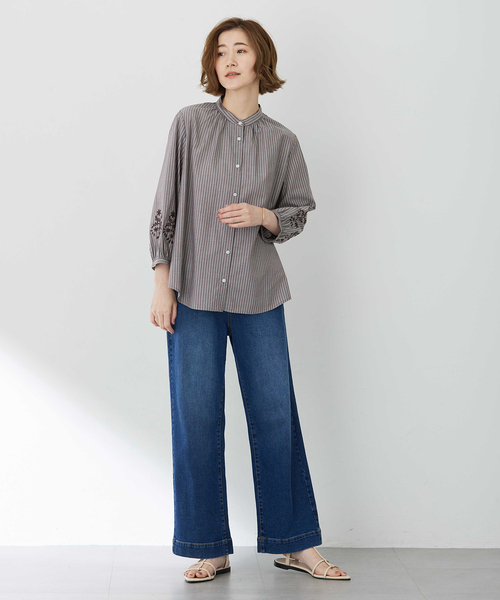 Petit Honfleur(プチオンフルール)の「【撥水】ストレッチバギーデニムパンツ(その他パンツ・レディース・ブルー/ネイビー・61/64/67)」の18枚目の写真