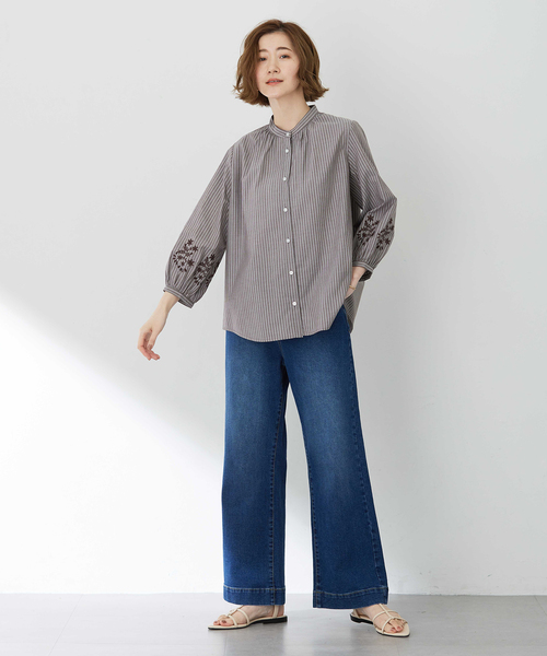 Petit Honfleur(プチオンフルール)の「【撥水】ストレッチバギーデニムパンツ(その他パンツ・レディース・ブルー/ネイビー・61/64/67)」の19枚目の写真