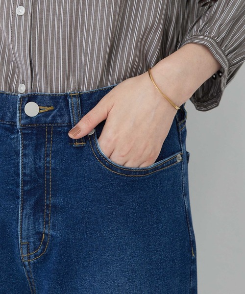 Petit Honfleur(プチオンフルール)の「【撥水】ストレッチバギーデニムパンツ(その他パンツ・レディース・ブルー/ネイビー・61/64/67)」の22枚目の写真