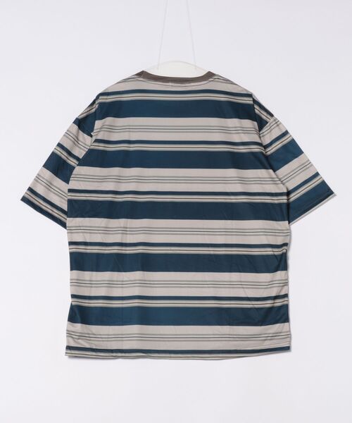 NO WAY(ノーウェイ)の「/Bz/オーバーサイズボーダー半袖Tシャツ(Tシャツ/カットソー・メンズ・グレー/カーキ・FREE)」の6枚目の写真