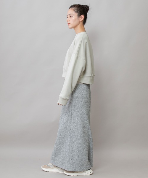 Munich(ミューニック)の「ツイード×ヴィンテージサテンマキシスカート(スカート・レディース・ブラック/グレー/オフホワイト・S)」の7枚目の写真