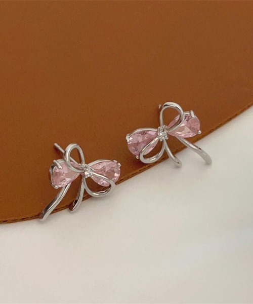 Lace Ladies(レースレディース)の「リボン モチーフ クリスタル コンビ ピアス(ピアス(両耳用)・レディース・ピンク/ホワイト・FREE)」の17枚目の写真